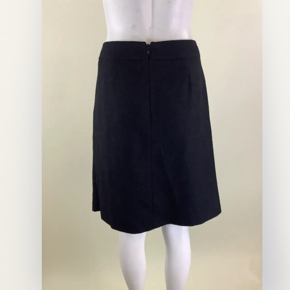 Boden Sz 12L 100% Wool A-Line Skirt Black Pleated Front Business Casual - Picture 5 of 8